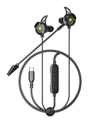 Plextone вакуумные проводные наушники с микрофоном type-c plextone rx5 refire black