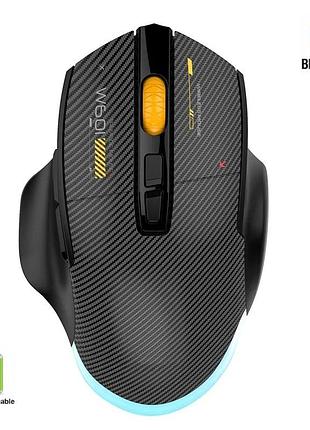 Миша бездротова, безшумна mikespn w601 з акумулятором і підсвіткою 2,4g+bluetooth black