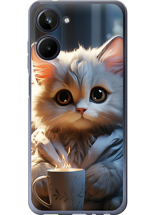 Чохол на realme 10 білий кіт "5646u-2946-851"