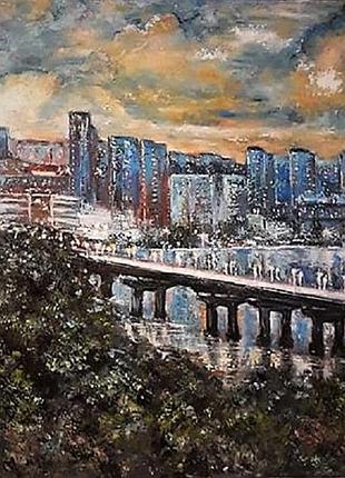 Картина "киев на карантине", 40х40 см, 2020
