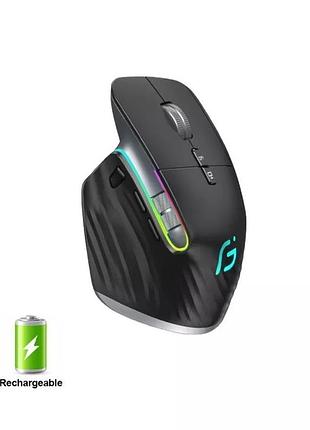 Миша бездротова ігрова безшумна з акумулятором і підсвіткою geyes m10 black 2,4g