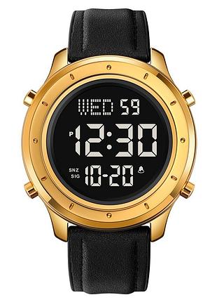 Skmei 1864lgdbk gold-black leather sale
