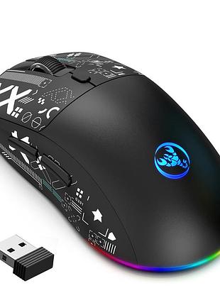 Миша hysj т90 безшумна з акумулятором 2,4g + bluetooth black