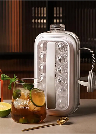 Силиконовая форма для льда на 17 шариков ice cube tray переносная бутылка для льда серая