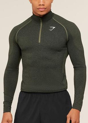 Gymshark (l) vital seamless 1/4 zip long sleeve лонгслив кофта