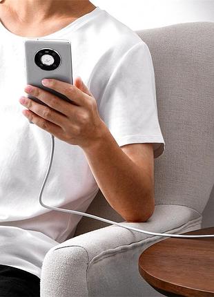 Кабель baseus superior series fast charging data cable usb to type-c 100w 2m moon white 8