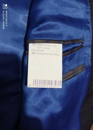 Т17. шерстяной серый пиджак в голубую полоску  удобный универсальный классический  чистая шерсть 💯4 фото