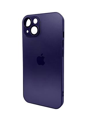 Чохол для смартфона ag glass matt frame color logo for apple iphone 14 deep purple
