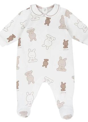 Повзунки унісекс chicco cozy bunny утеплені, білий