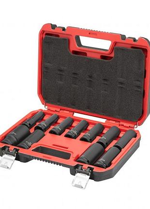 Набор головок ударных удлиненных 1/2", 11 ед., 10-24 мм, cr-mo, storm intertool et-8505