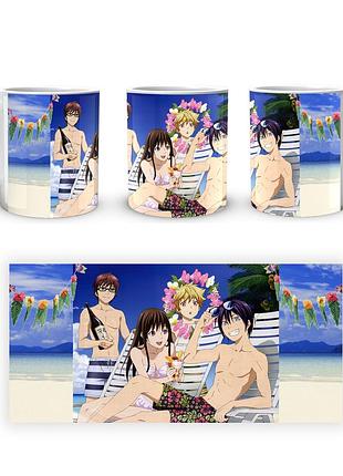 Кружка geekland noragami бездомный бог на пляже казума и юкине, хиёри и ято в шезлонгах nrg 02.008