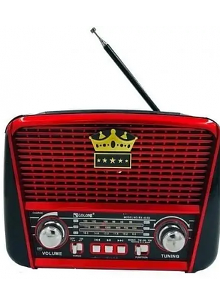 Радиоприёмник golon rx-455s + bluetooth и солнечной панелью красный