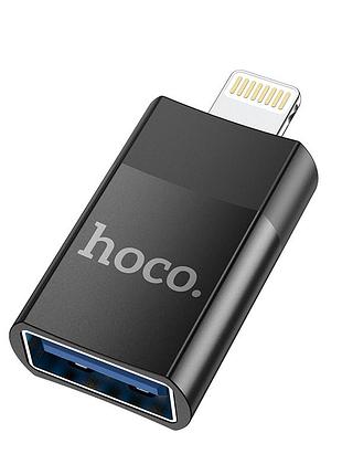 Адаптер hoco ua17 ip male to usb female usb2.0 adapter black