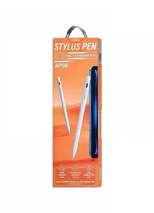 Стилус "remax dual-system switch active stylus pen ap08" white 2