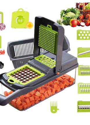 Овощерезка измельчитель 14 в 1 ситечко для яиц veggie slicer мультислайсер