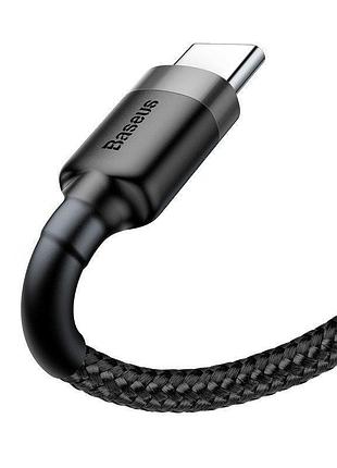 Кабель baseus cafule cable usb for type-c 3a 2m gray+black 6