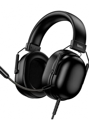 Накладные проводные наушники hoco w113 с usb, 50 мм динамиками и съемным микрофоном черные