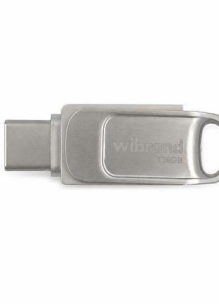 Флеш-накопитель wibrand usb 3.2 gen1 bee 128gb usb type-a/usb type-c silver