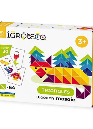 Деревянная игра "треугольная мозаика" igroteco 900194, 64 детали