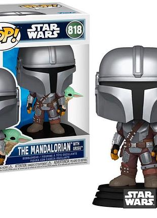 Фігурка funko pop фанко поп мандалорец та грогу mandalorian with grogu 10 см fp sw m 818