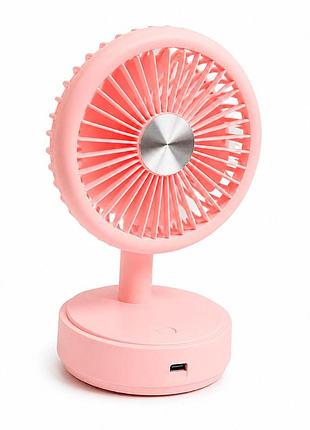 Портативный мини вентилятор table mini fan розовый, аккумуляторный настольный вентилятор