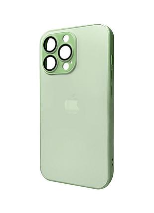 Чохол для смартфона ag glass matt frame color logo for apple iphone 12 pro max light green