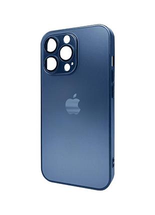 Чохол для смартфона ag glass matt frame color logo for apple iphone 12 pro max navy blue