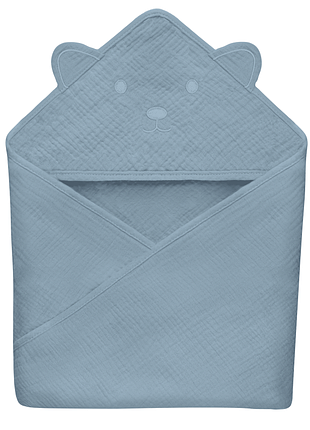 Рушник lionelo muslin hooded towel grey sky