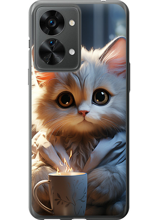 Чехол на oneplus nord 2t белый кот "5646u-2640-851"