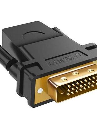Адаптер ugreen 20124 dvi 24+1 male to hdmi female adapter (black) (ugr-20124)