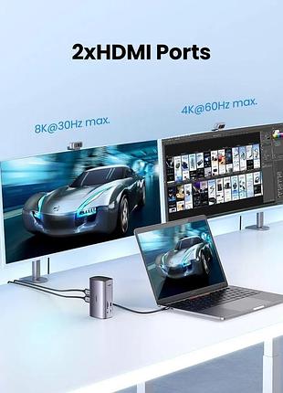 Usb-хаб ugreen usb-c multifunctional docking station(13-in-1) 3