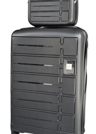 Комплект чемоданов carbon 65903/l+va цвет черный