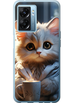 Чохол на oppo a77 5g білий кіт "5646u-1377-851"