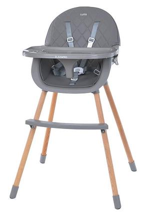 Стільчик для годування lumi me 1111 gray екошкіра
