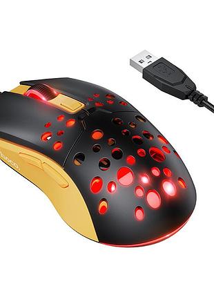 Маніпулятор миша hoco gm51 sky luminous gaming wired mouse black＆yellow