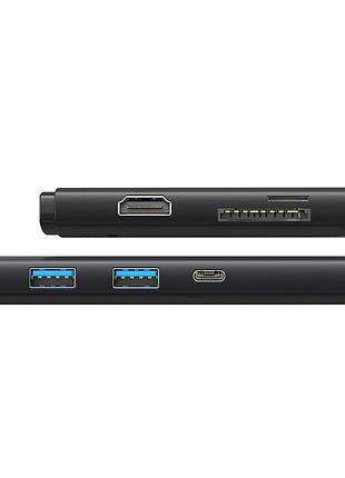 Usb-хаб baseus lite series 6-port type-c hub docking station (type-c to hdmi+usb3.0*2+pd+sd/tf) black 4