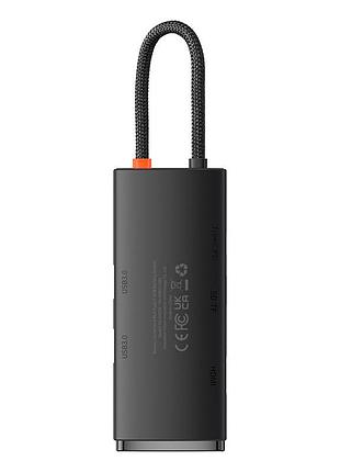 Usb-хаб baseus lite series 6-port type-c hub docking station (type-c to hdmi+usb3.0*2+pd+sd/tf) black 5