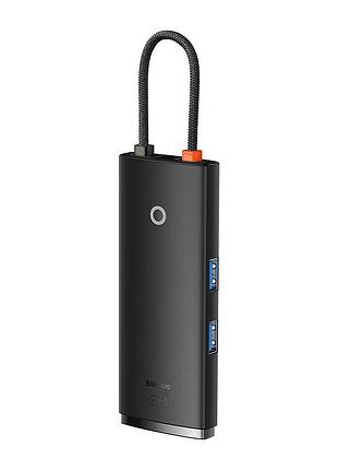 Usb-хаб baseus lite series 6-port type-c hub docking station (type-c to hdmi+usb3.0*2+pd+sd/tf) black 7