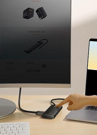 Usb-хаб baseus lite series 6-port type-c hub docking station (type-c to hdmi+usb3.0*2+pd+sd/tf) black 9
