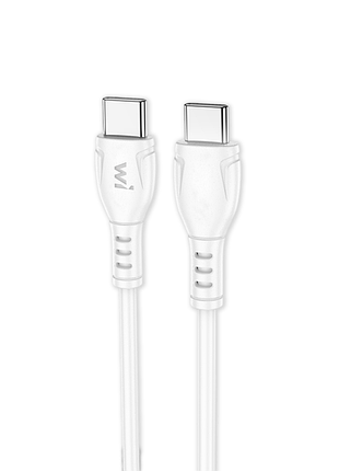 Кабель wibrand boa 60w pvc charging data cable c to c 1m white