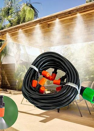 Туманоутворювач patio mistcooling kit 10m bd-182 зелений конектор, система поливання туман для теплиць