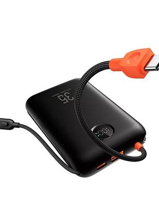 Внешний аккумулятор veger 20000 mah with built-in cables type c / lightning pd qc3.0 35w k2 (w2068) black