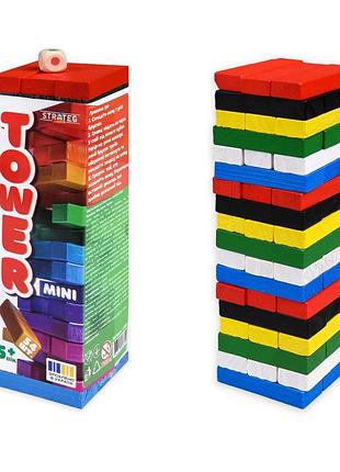 Настольная игра "tower mini" 31064, 54 бруска, кубик