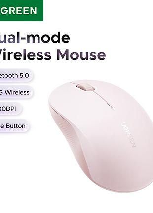 Манипулятор мышь беспроводная ugreen m331 multi-mode wireless mouse pink 3