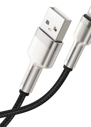 Кабель baseus cafule series metal data cable usb to ip 2.4a 2m black