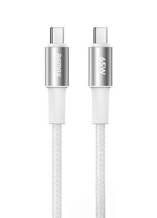 Кабель remax windspeed series fast charging aluminum alloy braided data cable 1.2m cb25/cb23 (c-c) 65w - white