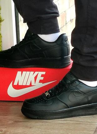 Кроссовки nike force чёрные женские форсы кожаные найк (размеры: 36)