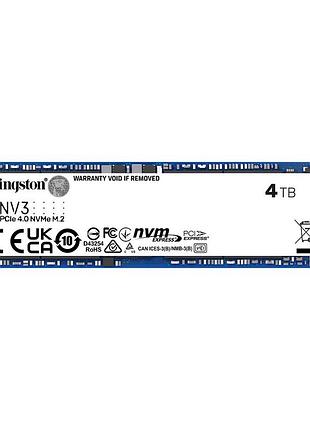 Накопитель ssd m.2 kingston nv3 4000gb nvme 2280 pcie 4.0 x4 3d nand