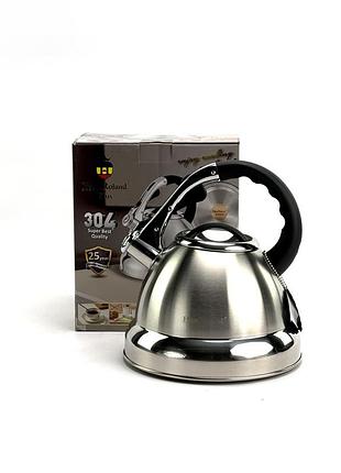 Чайник со свистком haus roland hrs704, 3.5 л, нержавеющая сталь. серебристый (hrs704)