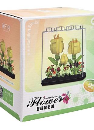 Детский конструктор ornament flower 7375 в колбе, 338 деталей